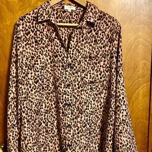 Umgee Women’s Blouse Pink Leopard Print Size L